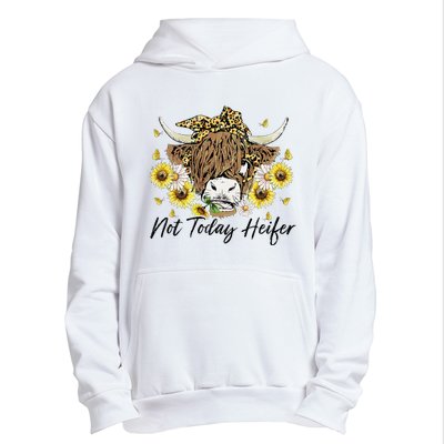 Leopard Sunflower Highland Cow Not Today Heifer Western Urban Pullover Hoodie