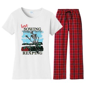 Love Sowing Hate Reaping Women's Flannel Pajama Set