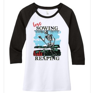 Love Sowing Hate Reaping Women's Tri-Blend 3/4-Sleeve Raglan Shirt