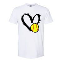 Love Softball Heart Softstyle® CVC T-Shirt