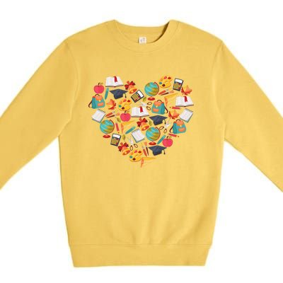 Love School Heart Premium Crewneck Sweatshirt