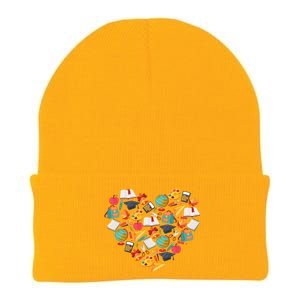 Love School Heart Knit Cap Winter Beanie