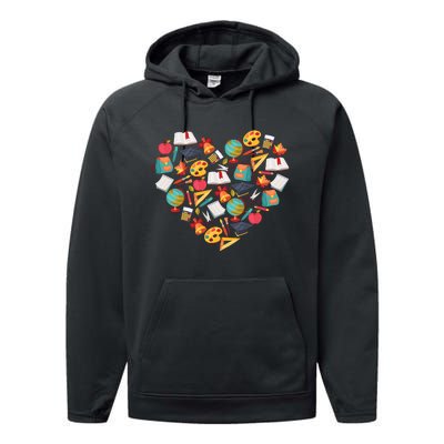 Love School Heart Performance Fleece Hoodie