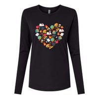 Love School Heart Womens Cotton Relaxed Long Sleeve T-Shirt