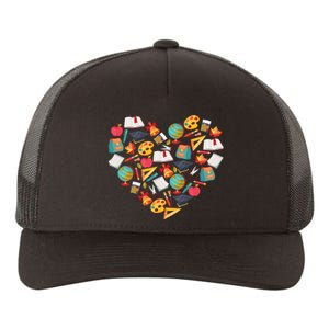 Love School Heart Yupoong Adult 5-Panel Trucker Hat