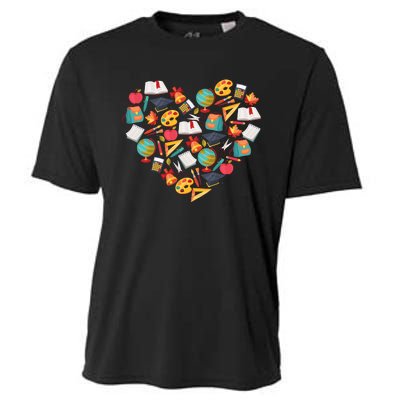 Love School Heart Cooling Performance Crew T-Shirt