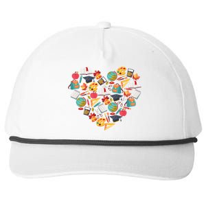 Love School Heart Snapback Five-Panel Rope Hat