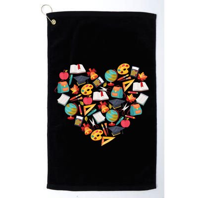 Love School Heart Golf Towel