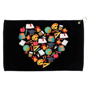 Love School Heart Grommeted Golf Towel