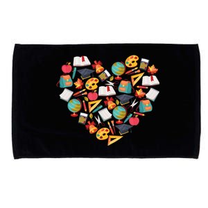 Love School Heart Microfiber Hand Towel