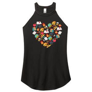 Love School Heart Women's Perfect Tri Rocker Tank