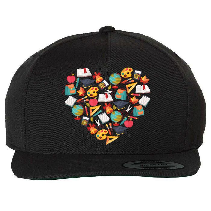 Love School Heart Wool Snapback Cap