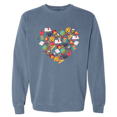 Love School Heart Garment-Dyed Sweatshirt