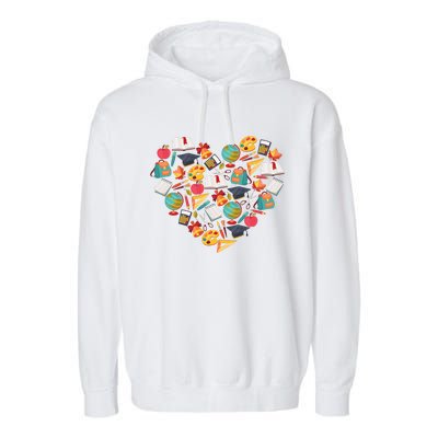 Love School Heart Garment-Dyed Fleece Hoodie