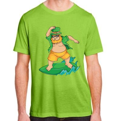 Leprechaun Surfer In Hawaii St Patrick's Day Funny Surf Gift Cute Gift Adult ChromaSoft Performance T-Shirt