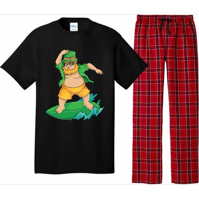 Leprechaun Surfer In Hawaii St Patrick's Day Funny Surf Gift Cute Gift Pajama Set