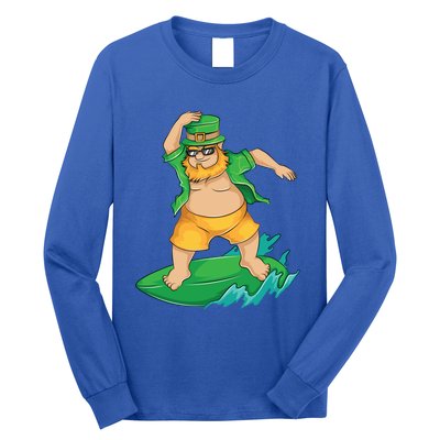 Leprechaun Surfer In Hawaii St Patrick's Day Funny Surf Gift Cute Gift Long Sleeve Shirt