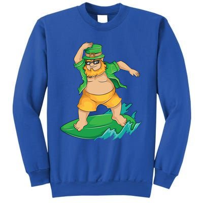 Leprechaun Surfer In Hawaii St Patrick's Day Funny Surf Gift Cute Gift Sweatshirt