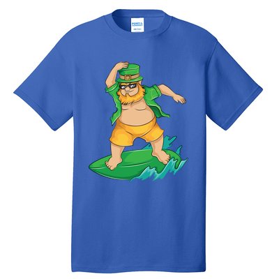 Leprechaun Surfer In Hawaii St Patrick's Day Funny Surf Gift Cute Gift Tall T-Shirt