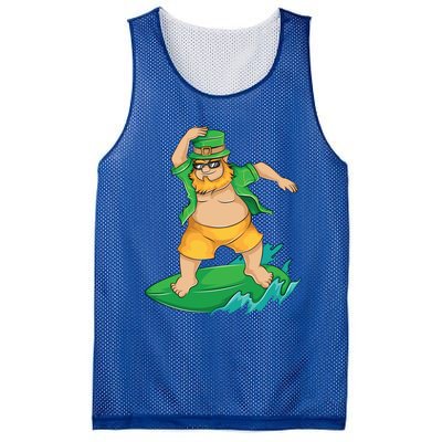 Leprechaun Surfer In Hawaii St Patrick's Day Funny Surf Gift Cute Gift Mesh Reversible Basketball Jersey Tank