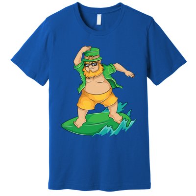 Leprechaun Surfer In Hawaii St Patrick's Day Funny Surf Gift Cute Gift Premium T-Shirt