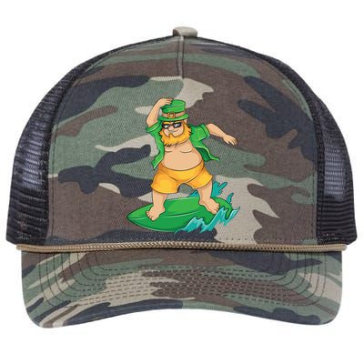 Leprechaun Surfer In Hawaii St Patrick's Day Funny Surf Gift Cute Gift Retro Rope Trucker Hat Cap