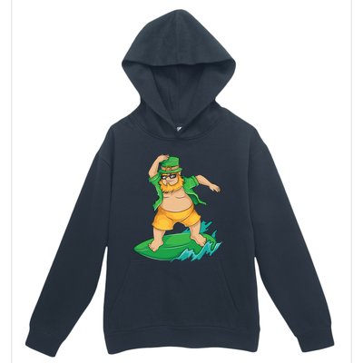 Leprechaun Surfer In Hawaii St Patrick's Day Funny Surf Gift Cute Gift Urban Pullover Hoodie