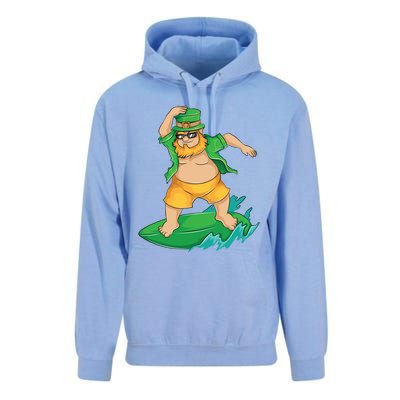 Leprechaun Surfer In Hawaii St Patrick's Day Funny Surf Gift Cute Gift Unisex Surf Hoodie