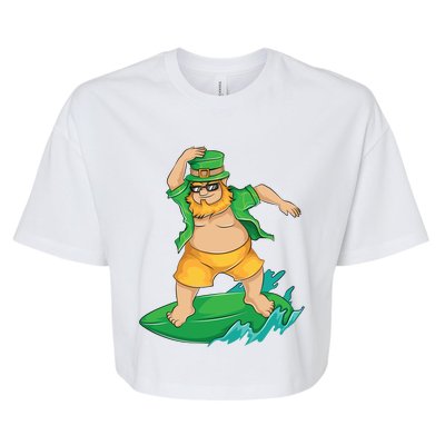 Leprechaun Surfer In Hawaii St Patrick's Day Funny Surf Gift Cute Gift Bella+Canvas Jersey Crop Tee