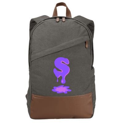 Letter S In Purple Cotton Canvas Backpack