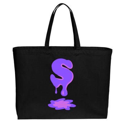 Letter S In Purple Cotton Canvas Jumbo Tote