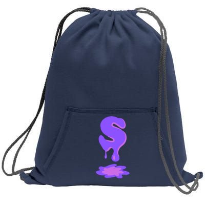 Letter S In Purple Sweatshirt Cinch Pack Bag