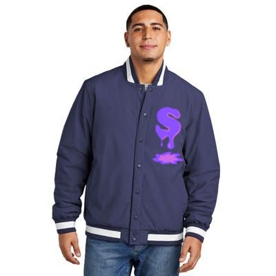 Letter S In Purple Insulated Varsity Jacket