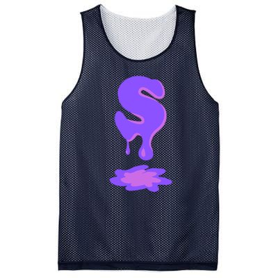 Letter S In Purple Mesh Reversible Basketball Jersey Tank