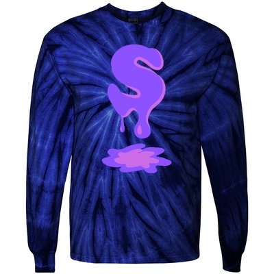 Letter S In Purple Tie-Dye Long Sleeve Shirt