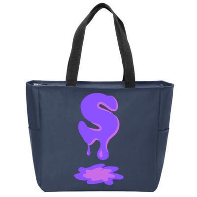 Letter S In Purple Zip Tote Bag