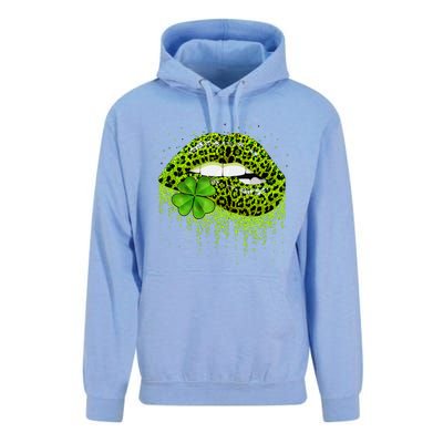 Lips Sexy Irish Leopard Print Shamrock Green St Patricks Day Unisex Surf Hoodie