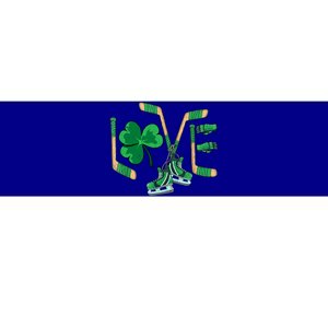 Love Shamrock Ice Hockey Lovers Happy St Patrick's Day Gift Bumper Sticker