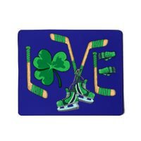 Love Shamrock Ice Hockey Lovers Happy St Patrick's Day Gift Mousepad