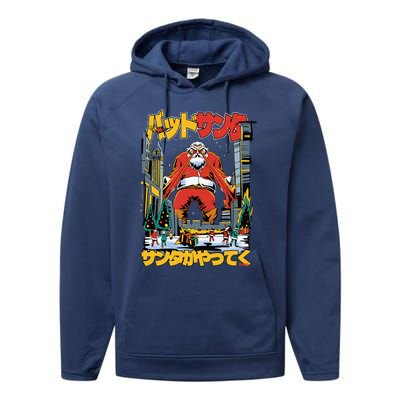 Laser Santa Is Coming To Y'all Anime Kaiju Christmas Time Performance Fleece Hoodie