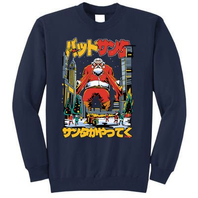 Laser Santa Is Coming To Y'all Anime Kaiju Christmas Time Tall Sweatshirt