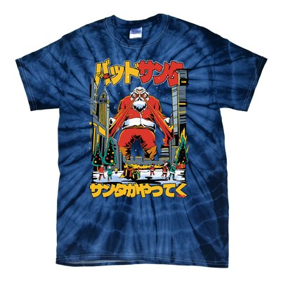 Laser Santa Is Coming To Y'all Anime Kaiju Christmas Time Tie-Dye T-Shirt