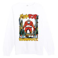 Laser Santa Is Coming To Y'all Anime Kaiju Christmas Time Premium Crewneck Sweatshirt