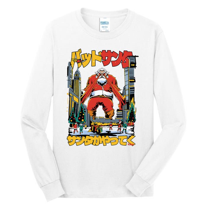 Laser Santa Is Coming To Y'all Anime Kaiju Christmas Time Tall Long Sleeve T-Shirt