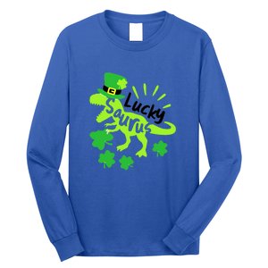 Lucky Saurus Irish T Rex Dinosaur Clover St.Patrick's Day Long Sleeve Shirt