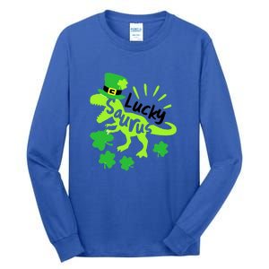 Lucky Saurus Irish T Rex Dinosaur Clover St.Patrick's Day Tall Long Sleeve T-Shirt