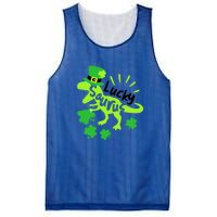 Lucky Saurus Irish T Rex Dinosaur Clover St.Patrick's Day Mesh Reversible Basketball Jersey Tank