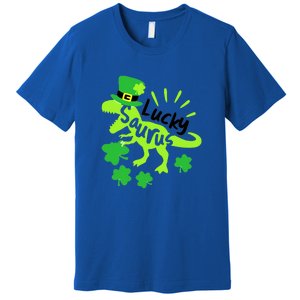 Lucky Saurus Irish T Rex Dinosaur Clover St.Patrick's Day Premium T-Shirt