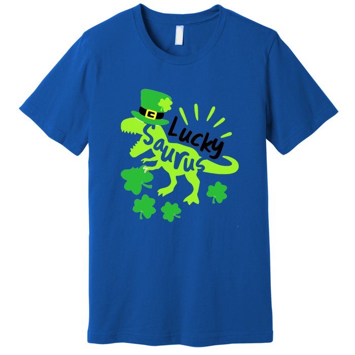 Lucky Saurus Irish T Rex Dinosaur Clover St.Patrick's Day Premium T-Shirt