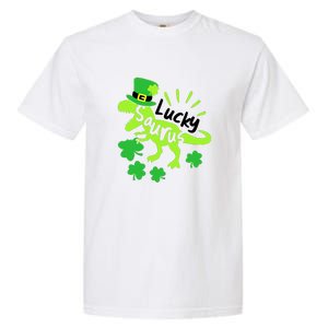 Lucky Saurus Irish T Rex Dinosaur Clover St.Patrick's Day Garment-Dyed Heavyweight T-Shirt